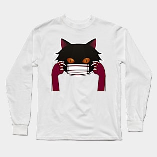 Quarantined Cat with Face Mask Long Sleeve T-Shirt